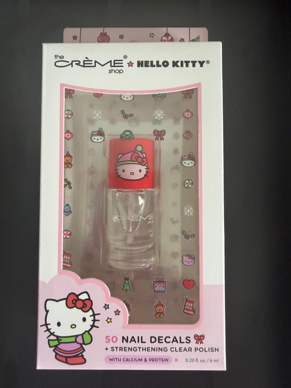 The Creme Shop Hello Kitty Nail Decals with Strengthening Clear Polish